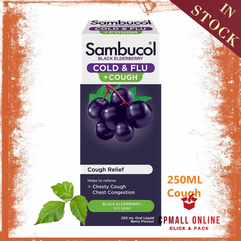 [Expiry Date: 05/2028] Sambucol Cold & Flu Cough Relief Syrup For Adult ...