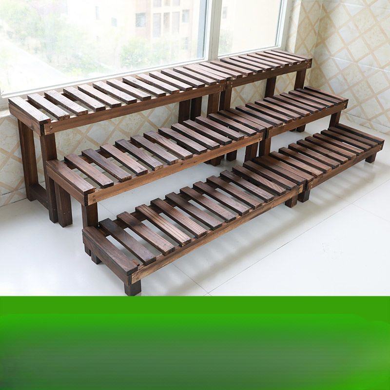 [48H Shipping] Solid Wood Step Flower Stand Balcony Flower Rack ...
