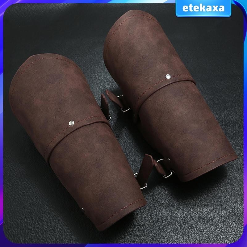 [Etekaxa] Faux Leather Medieval Bracers, Arm Guards, Retro Knight