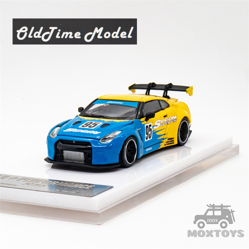 Oldtime model 1:64 LB GTR R35 High wing yellow blue Spoon Diecast Model ...