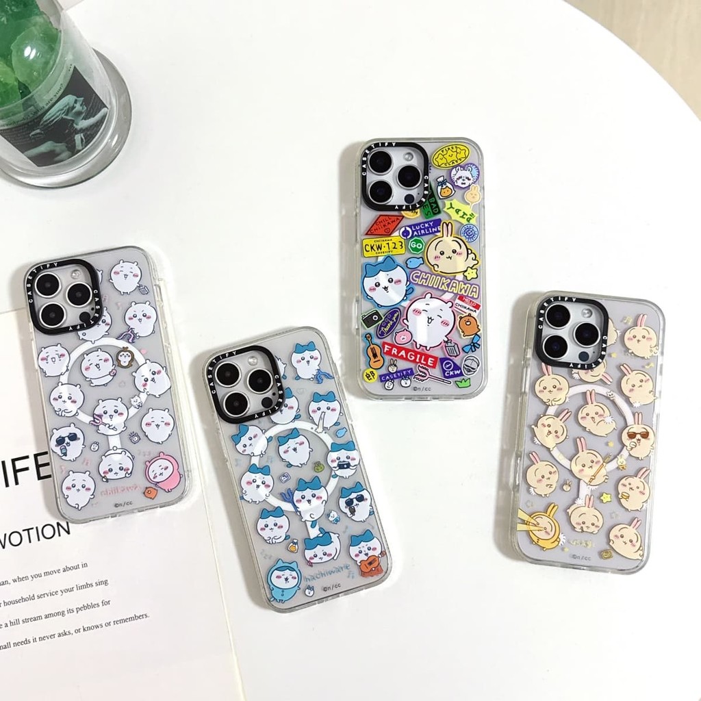 Chiikawa Pink-Ven,Transparent Magnetic Phone Case, Casetify iPhone