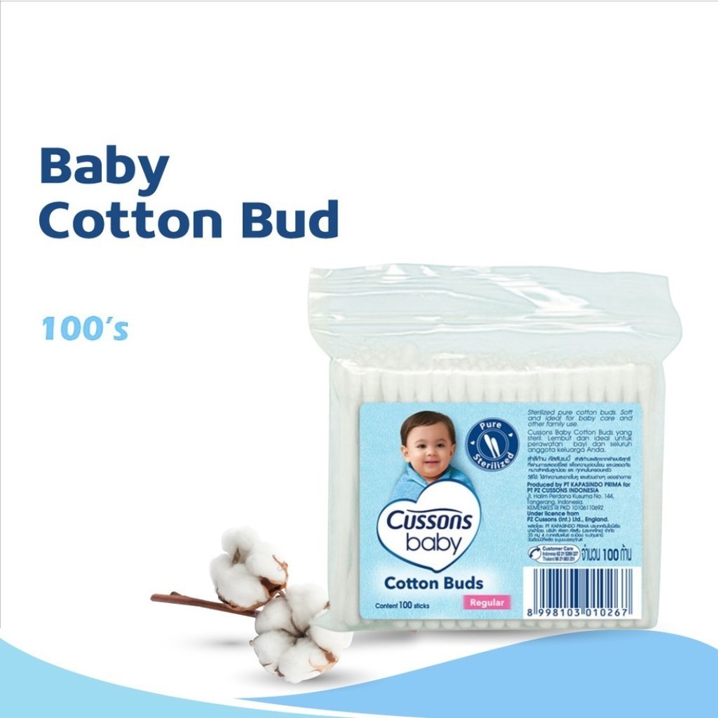 Cussons Baby Cotton Bud - Pembersih Telinga Bayi / Merah Jingga Official - Gambar 3