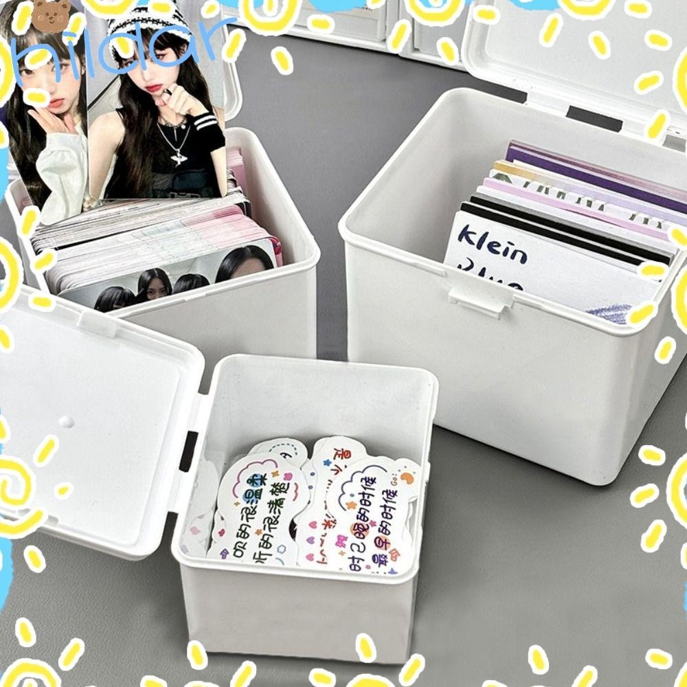 HILDAR Collection Box, Kpop White Storage Box, Photos ID Card Organizer ...