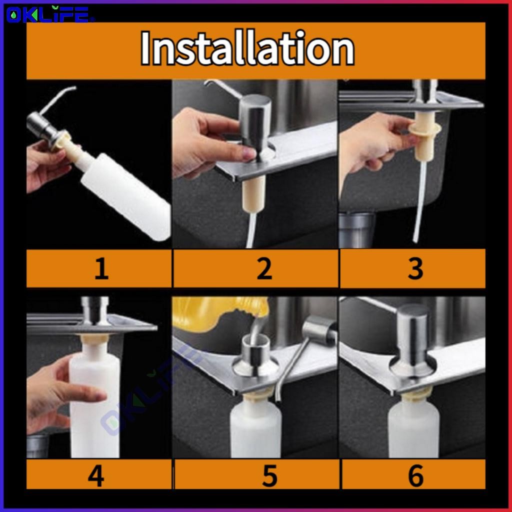 SUS304 Stainless Steel Liquid Soap Dispenser Bracket Extension Tube Kit Kitchen Sink Washer Dispenser view 9