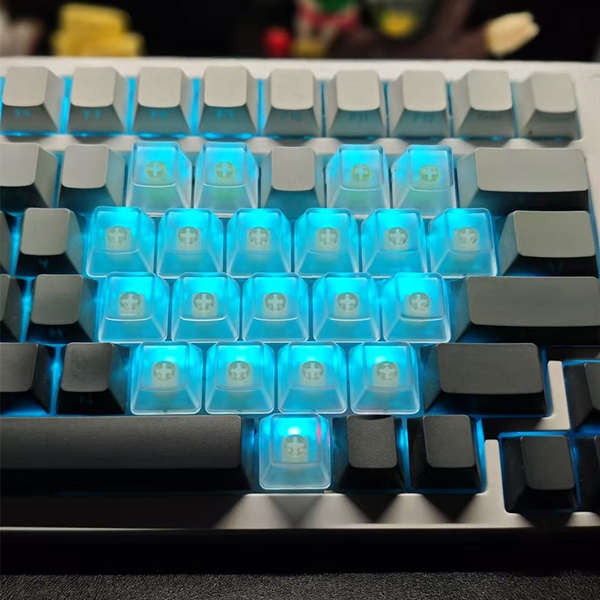 Keycap MU68 Black White Love Transparent keycap Cross Axis Wooting ...