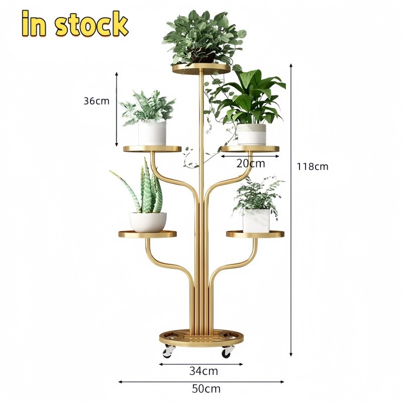 5 Tier Flower Shelf Planter Rack Storage Organizer Display Indoor ...
