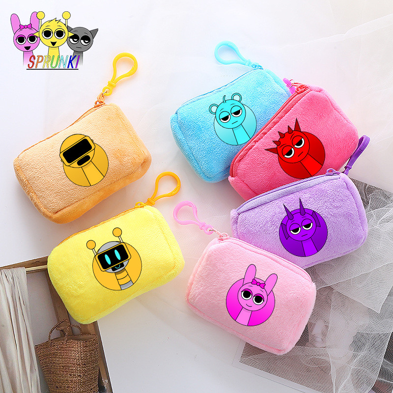 Incredibox Sprunki Mini Plush Coin Purse Cartoon Anime Canvas Square ...