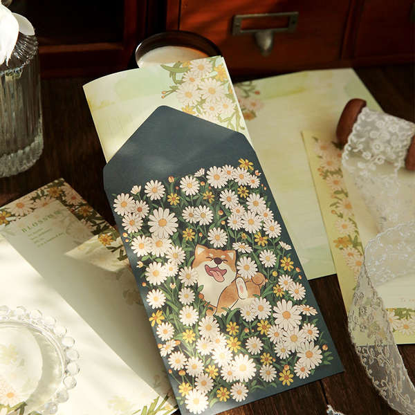 hari raya envelope sampul duit Vintage Flowers Envelope Letterhead suit ...