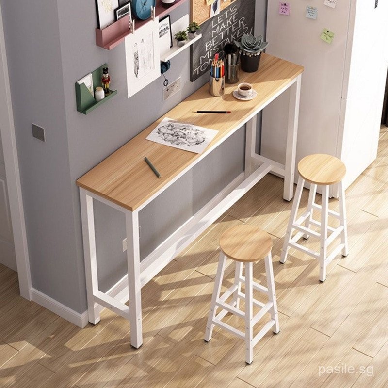 Bar Table Simple Table And Chair Against The Wall Bar Table Long Table ...
