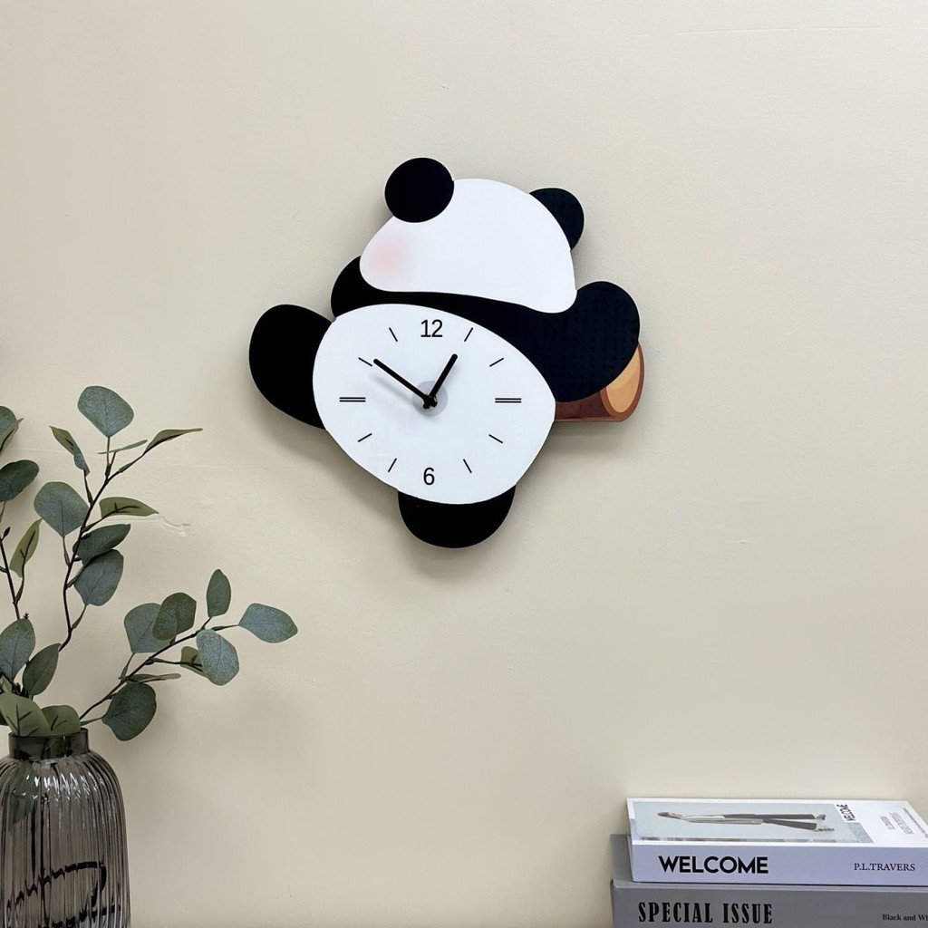 Creative Cartoon Swinging Panda Household Wall Clock Living Room Simple ...