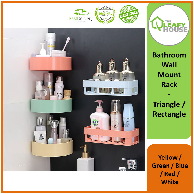 Bathroom Toilet Wall Mounted Shampoo Rack Storage Plastic Kitchen Rak ...