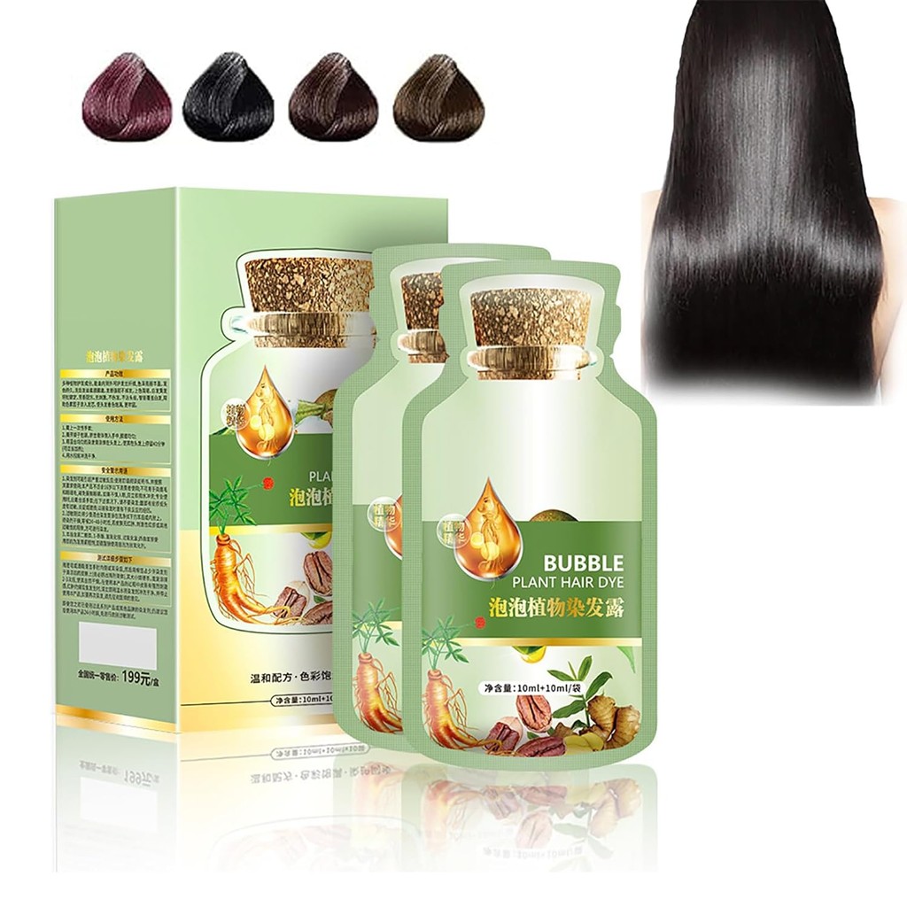 Natural Fruit Dyeing Cream Korean, Plant-Based Hair Dye Shampoo for ...