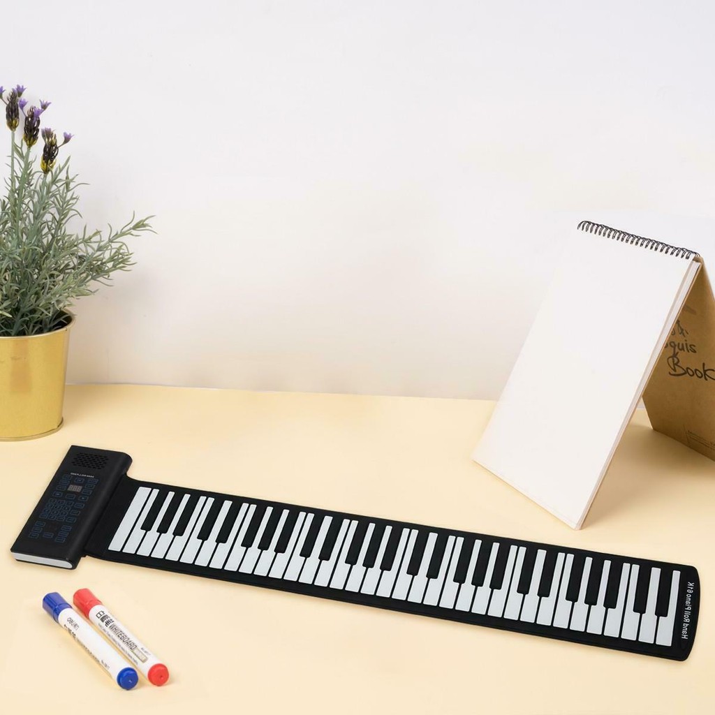 Hand Roll Piano 61Rechargeable Roll-Up Piano Keyboard Silicone ...