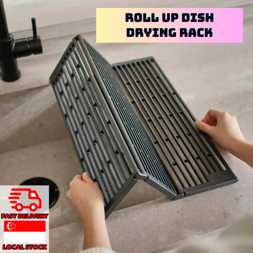 🇸🇬SG Ready Stock🇸🇬 Foldable Portable Dish Drying Rack Washing Sink ...