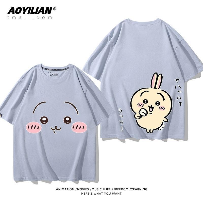 Chiikawa chiikawa Cartoon Usaki Cute Merchandise Summer T-Shirt Pure ...