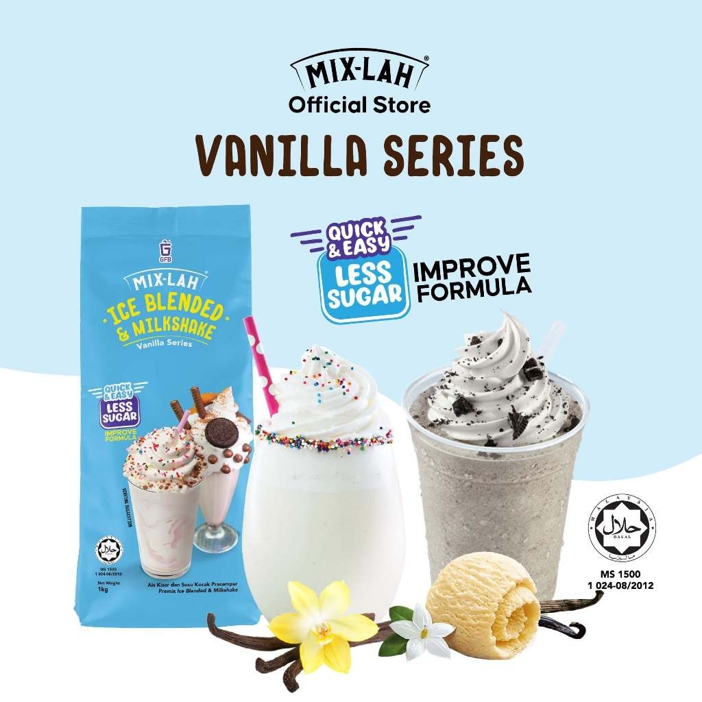 MIX-LAH Vanilla Series Ice Blended & Milkshake Powder Serbuk Air Balang ...