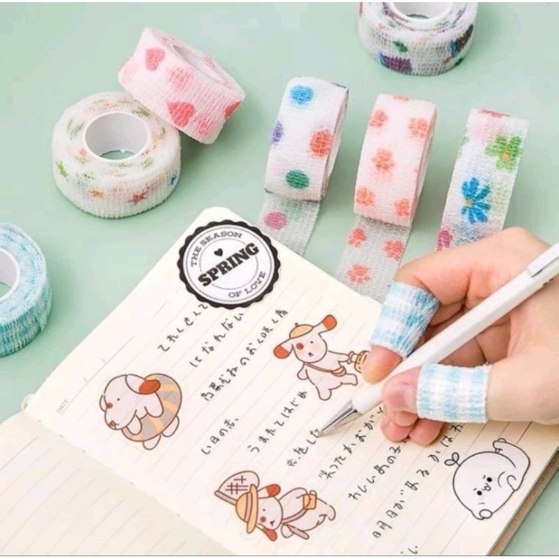 1PCS Finger Tape Motif Lucu Plester Perban Isolasi Pelindung Jari Pelajar Perlengkapan Sekolah Writing Olahraga Protective Sport A263 - Gambar 3