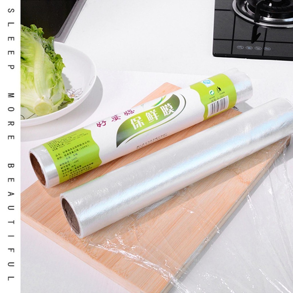 Food Cling Film 1 Roll Practical Microwave-Safe Cling Film Clear Food ...