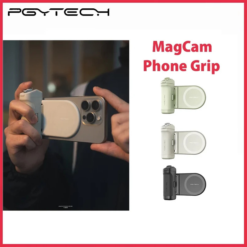 Impugnatura Magnetica PGYTECH MagCam 3 In 1 - Grip Con Ricarica Wireless MagSafe E Telecomando Bluetooth (Nero) - Foto 2