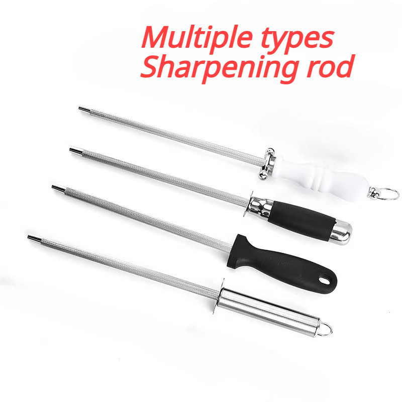 Carbon Steel Knife Sharpener Stick Durable Handle Sharpening Rod Stone ...