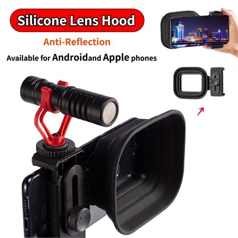 Silicone Lens Hood For iPhone 15 14 13 12 Samsung Android Phone