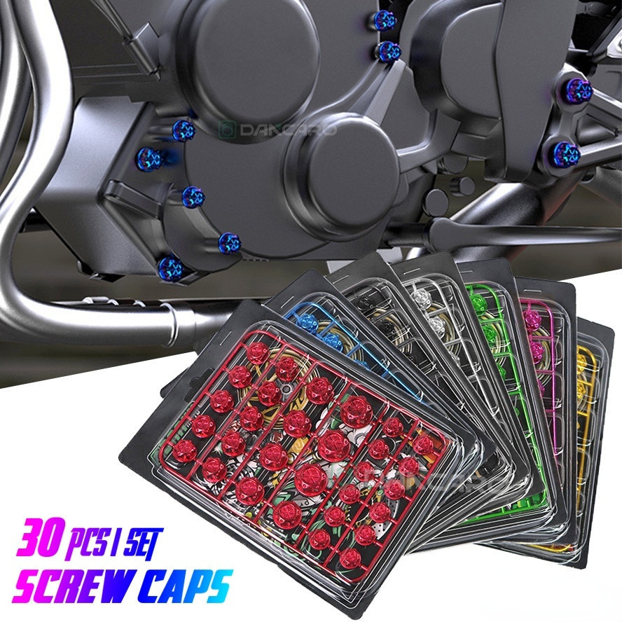 【HOT】30PCS/Set Motorcycle Screw Cap Cover Universal Accessories ...