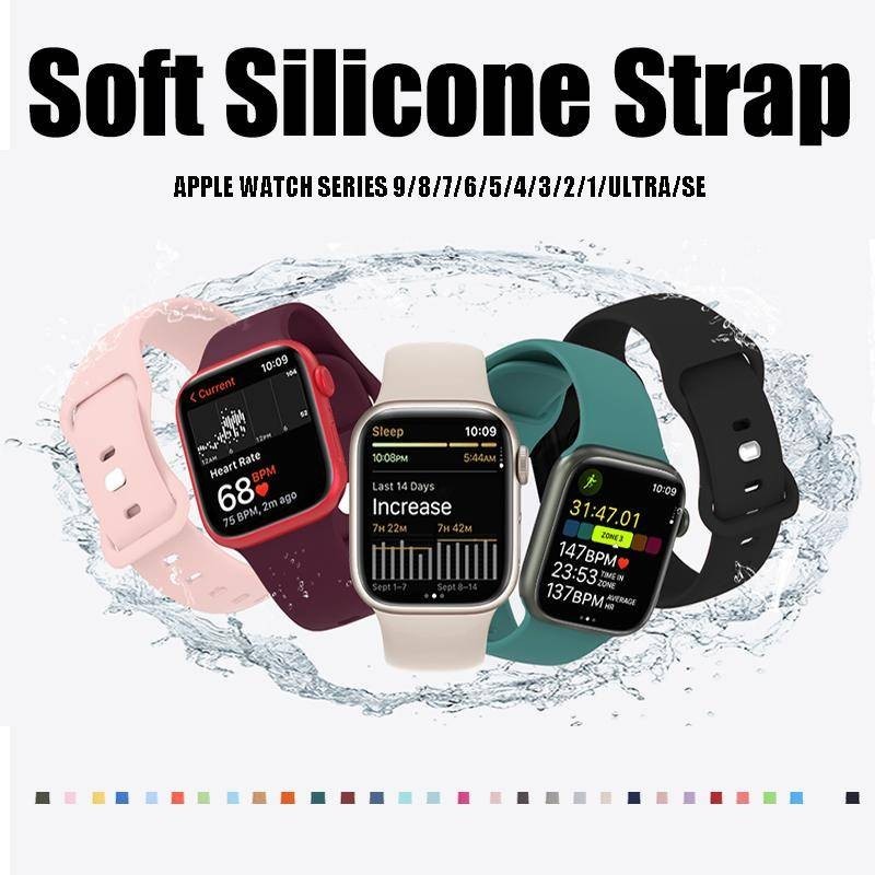 Band Compatible with Apple Watch 38mm 40mm 41mm 42mm 44mm 45mm 49mm Soft Silicone Slim Thin Narrow Replacement Strap Compatible for iWatch Ultra SE Series 9 8 7 6 5 4 3 2 1 Shopee Singapore