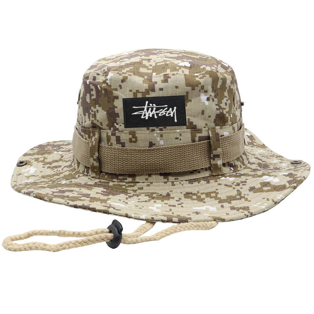 Stussy Bucket Hat Windproof Foldable Mountaineering Fishing Sun Hat Shopee Singapore