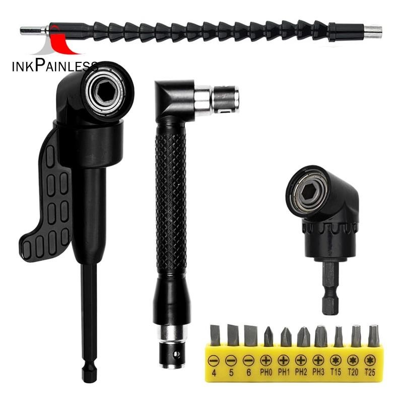 14 Piece Angle Screwdriver Set, 105° Angle Attachment for Cordless ...