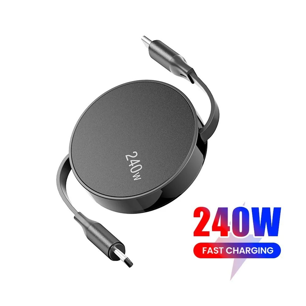 Twitch 1M PD240W Retractable USB C Cable Type-c to Type C Fast Charging ...