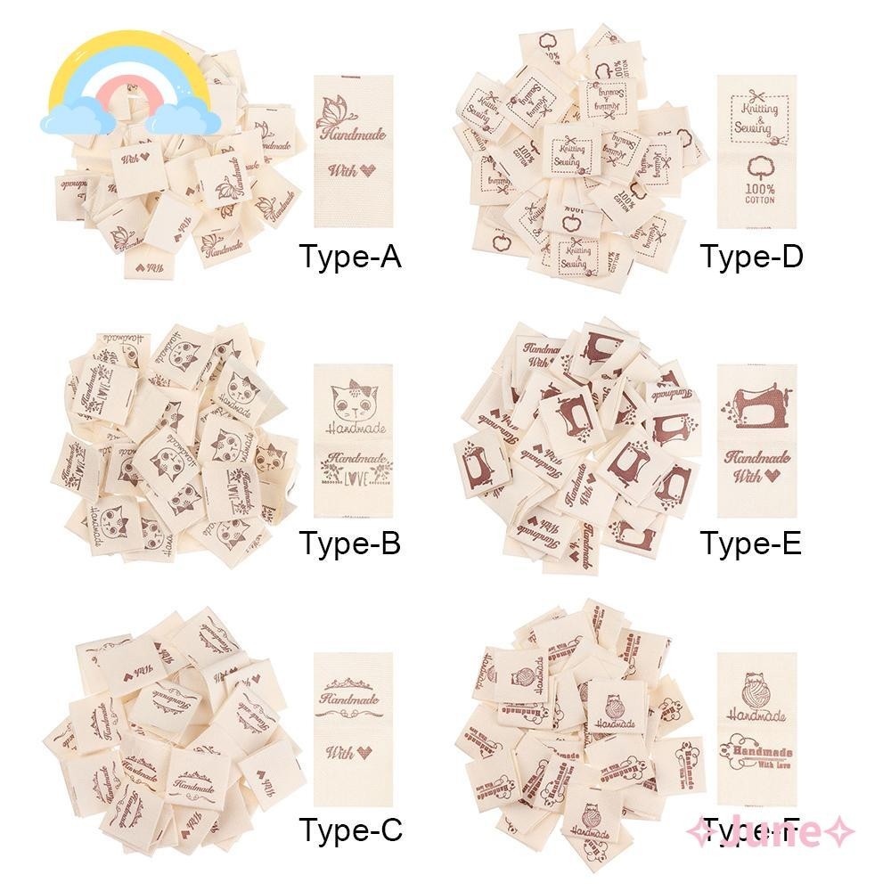 JUNE 50PCS Cloth Garment Labels Sewing|Woven Knitted Supplies Knitting ...