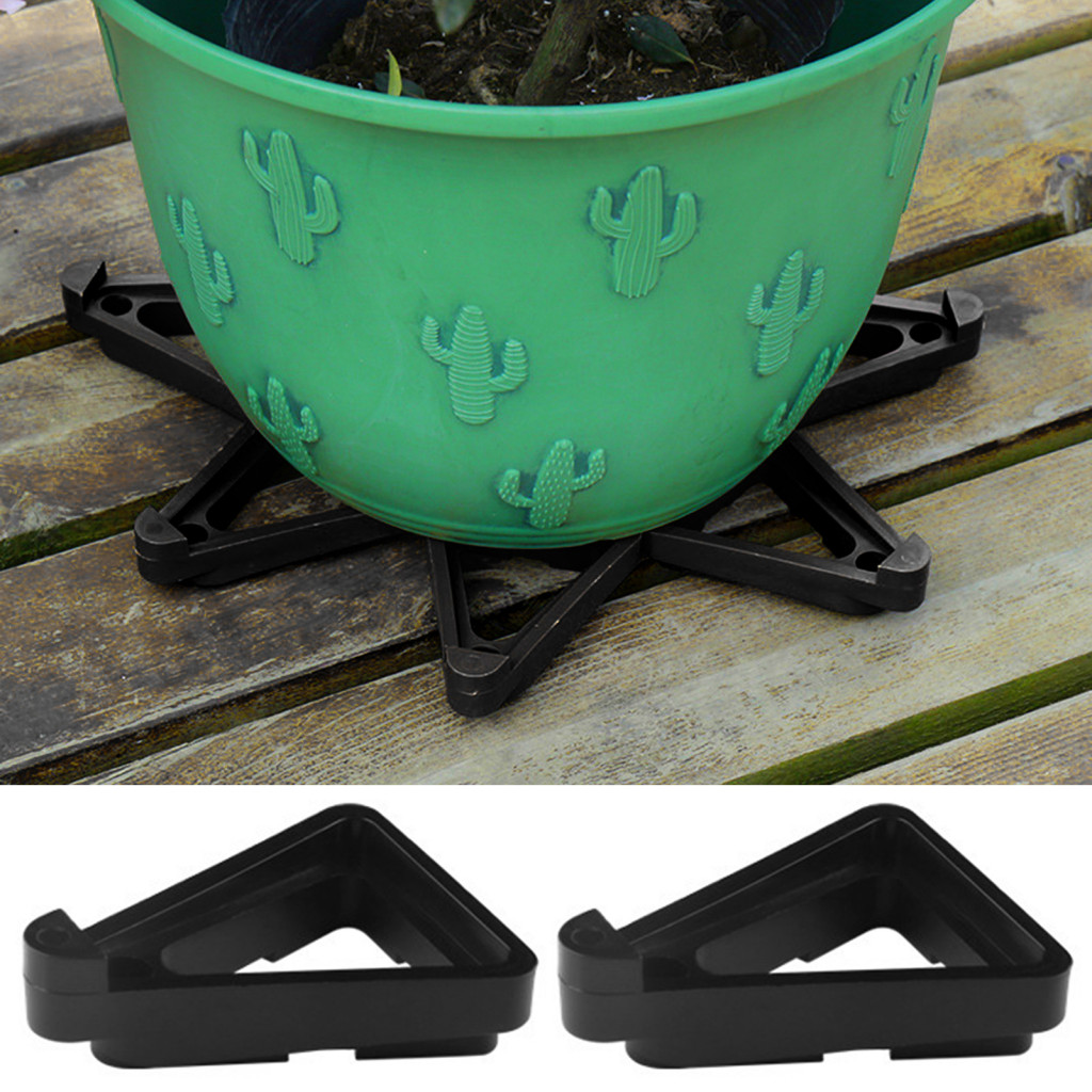 （livecity) Outdoor Flower Pot Stands Planter Feet Sturdy Triangle Plant ...