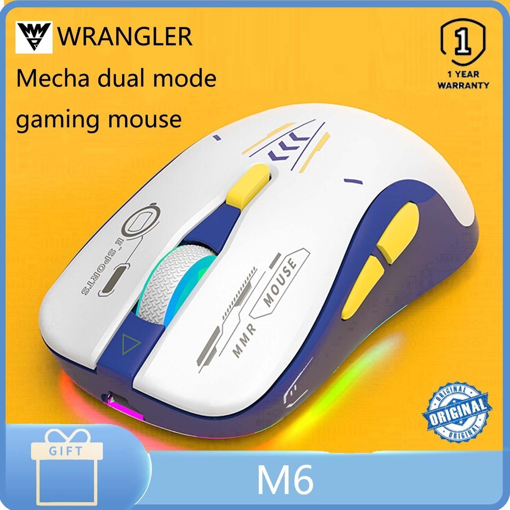 WRANGLER M6 Wireless Gaming Mouse Mech Edition 2.4G Bluetooth dual mode ...