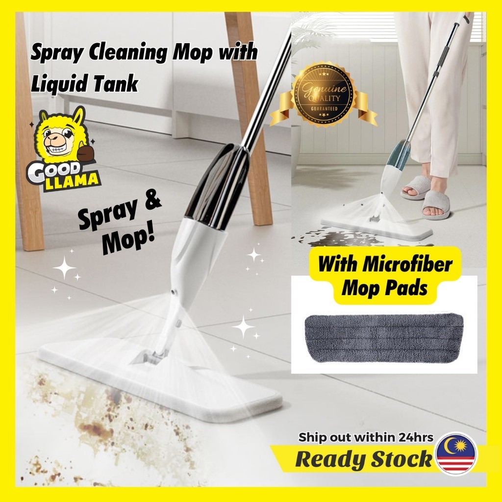 2in1 Spray Mop with Water Tank Microfiber Pad Lazy Flat Mop Auto Wet ...