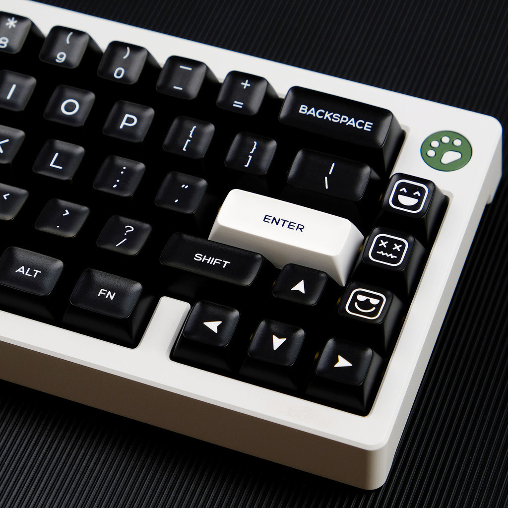 160 Keys Double Shot PBT Keycaps SA Profile White on Black Keyboard ...