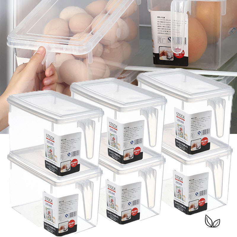 Plastic Container Storage Box with Handle Transparent Food Storage ...