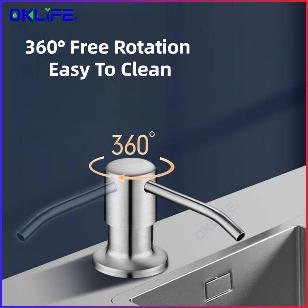 SUS304 Stainless Steel Liquid Soap Dispenser Bracket Extension Tube Kit Kitchen Sink Washer Dispenser view 4