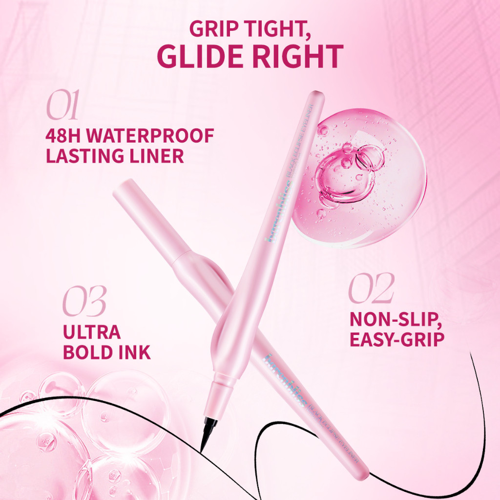 BNB barenbliss Black Eclipse Eyeliner 48H Tahan Lama Waterproof SmudgeProof / Merah Jingga Official - Gambar 3