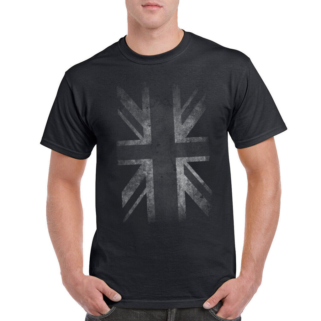 Faded Union Flag T-Shirt Union Jack Great Britain Cool Grey 3 | Shopee ...