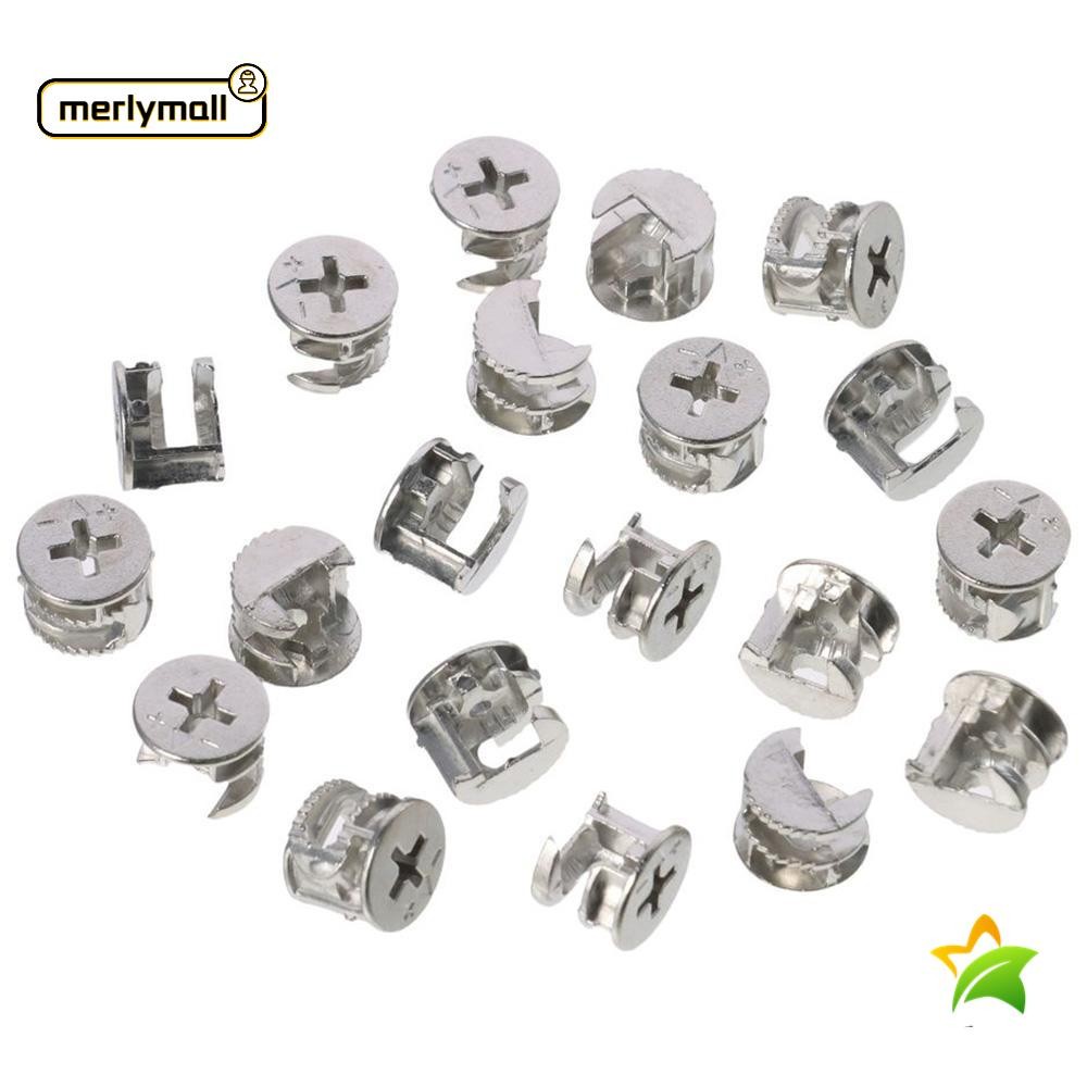 MERLYMALL 20PCS Connectors Fittings, Zinc 14.6*11.5 mm Cam Lock Nut ...