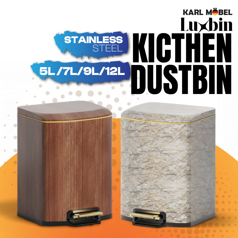 Kitchen Dustbin Stainless Steel Trash Can Bathroom Dustbin Bedroom ...