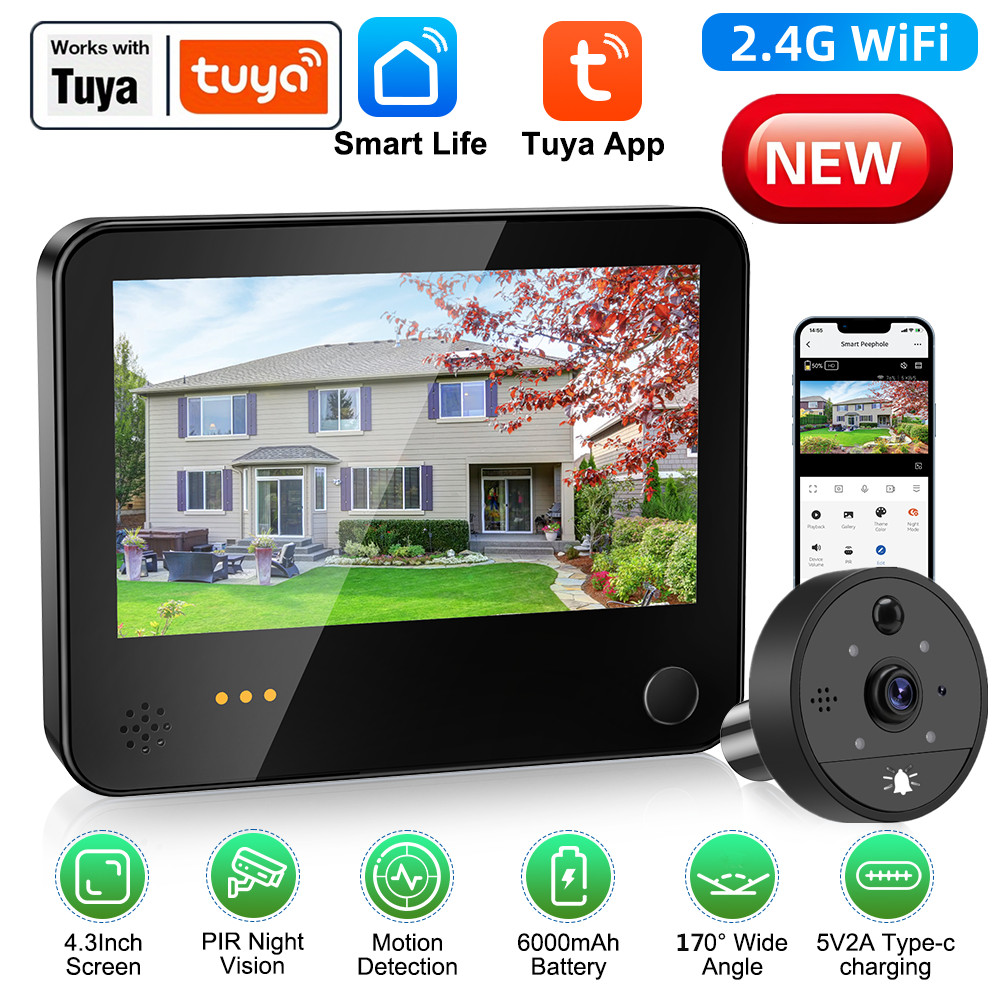 2025 Tuya Smart 4.3 inches HD Video Door Camera 3MP WiF…