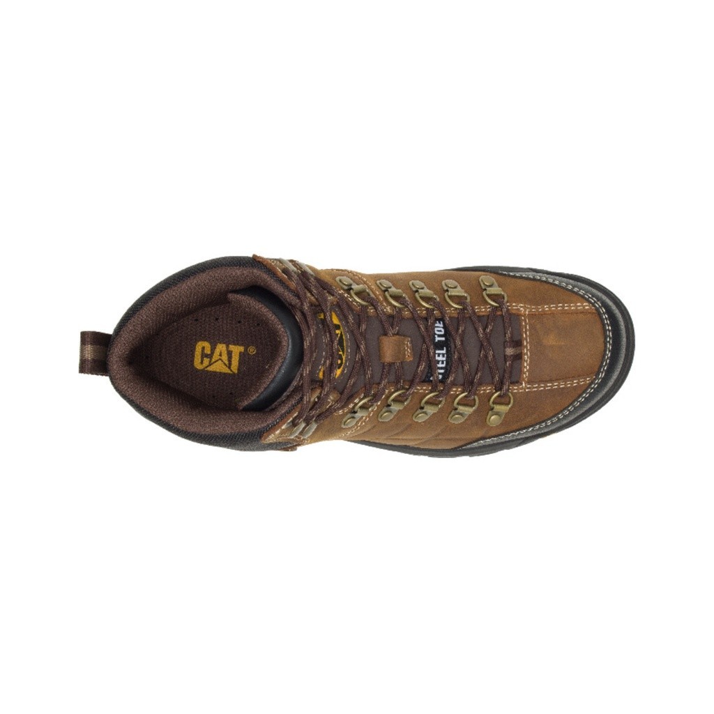 Caterpillar Men s Threshold Waterproof Steel Toe Work Boot Real Brown P90935 Safety Shoe Shopee Singapore