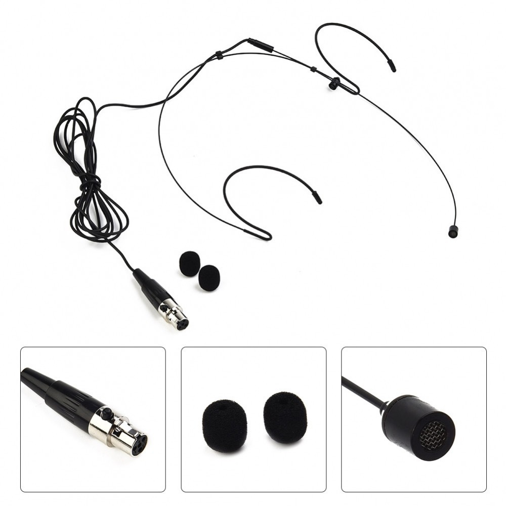 Dual Ear Hook Headset Compatible With Shure Wireless Microphone Head