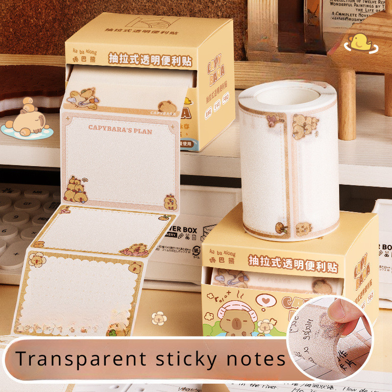 150Pcs Cartoon Cute Pull-type Transparent Sticky Note Set Student Multi ...
