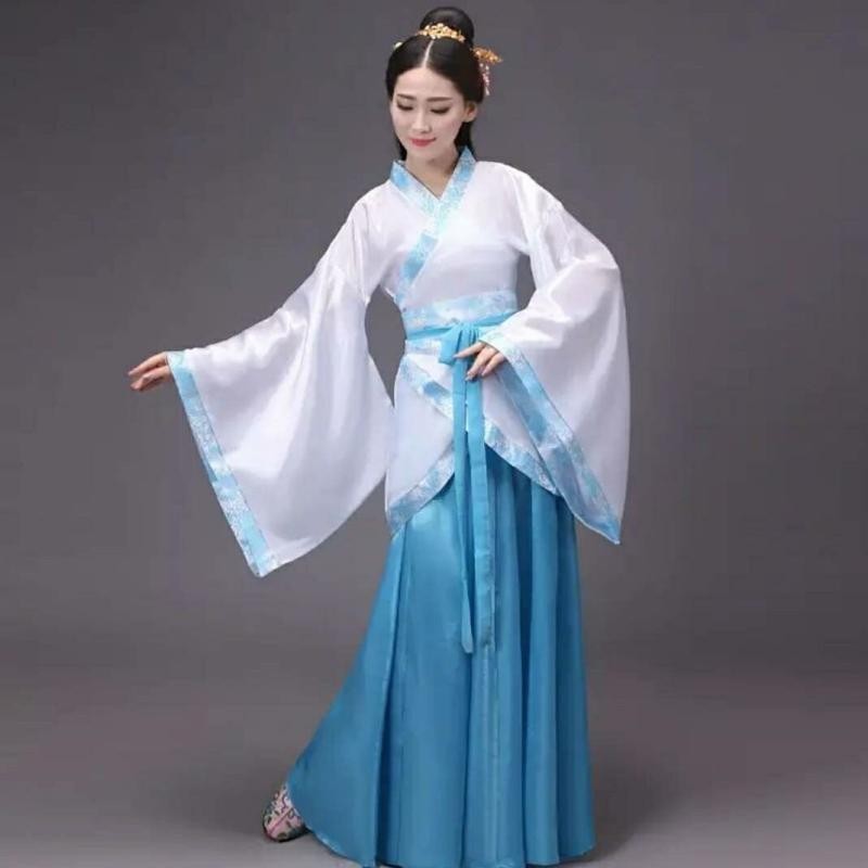 古装女唐装汉服正规双绕曲裾表演服写真仙女襦裙成人演出服Traditional Chinese Women's Tang Costume and ...