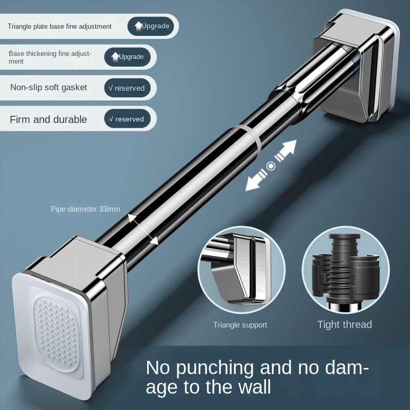 Perforation-free Telescopic Rod Clothes Rod Roman Rod Balcony Bathroom ...