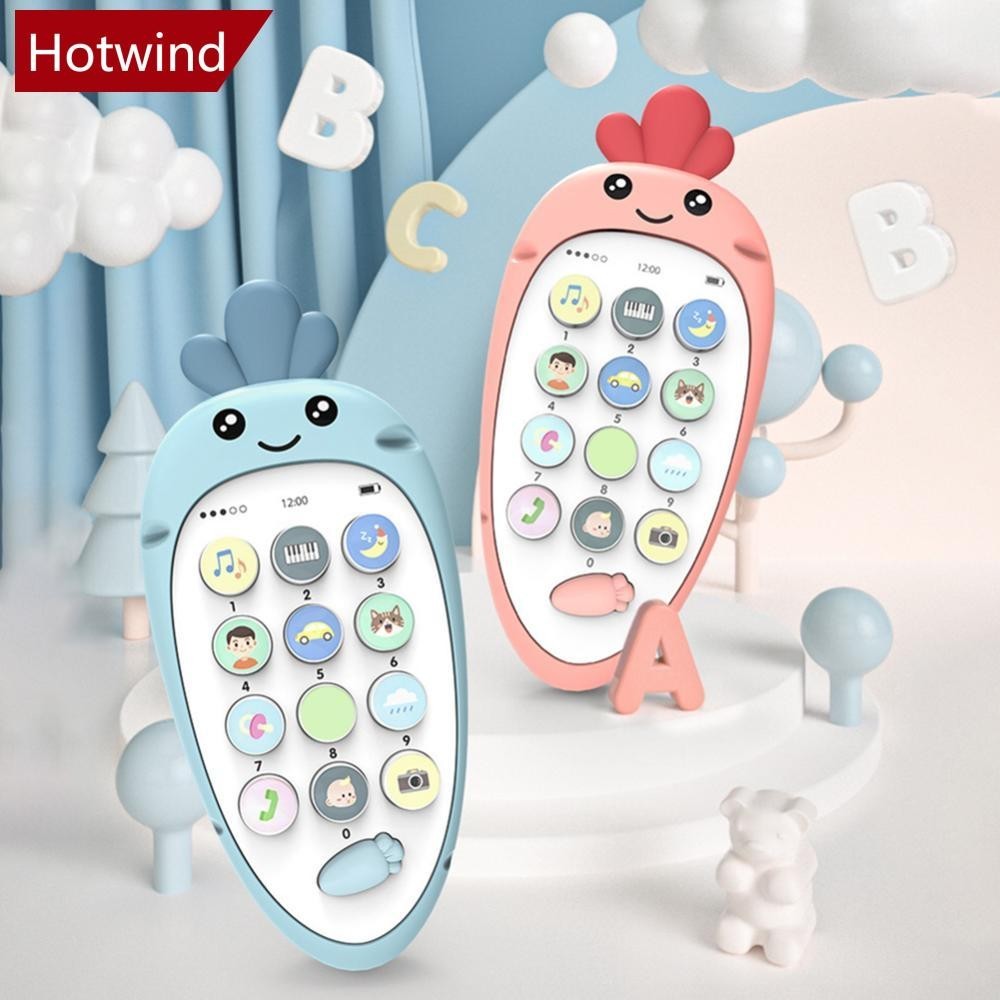 HOTWIND Creative Cartoon Carrot Simulation Music Phone Toys Silicone