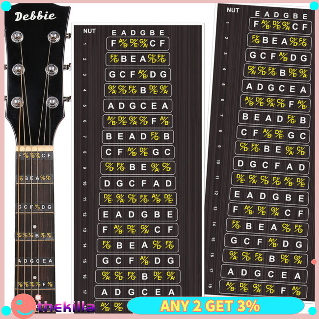 KILLA Guitar Fretboard Stickers Fret Stickers Fret Map Sticker Guitar ...
