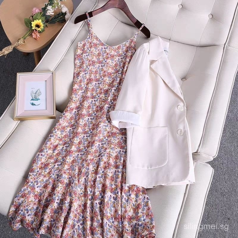 Suit+200plus Size Fat Sister2024Coat New Women's Floral Skirt Spring ...